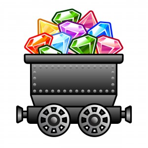 Iron mine cart with diamonds for your designs.